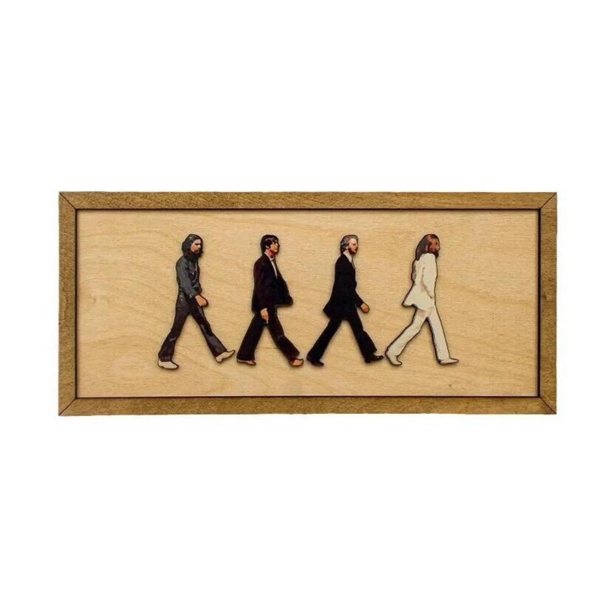 

The Beatles Abbey Road, деревянное настенное декоративное произведение искусства коричневый