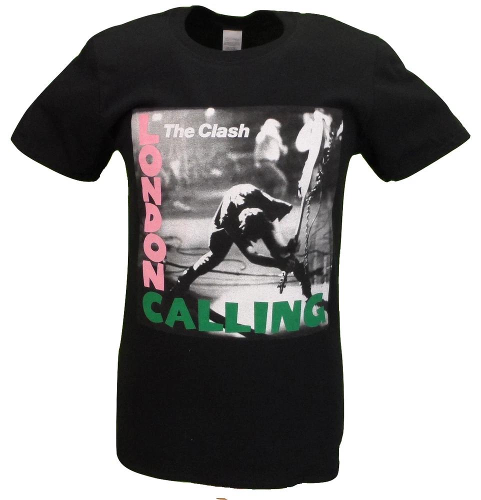 Unisexs Black Official The Clash London Calling T Shirt S