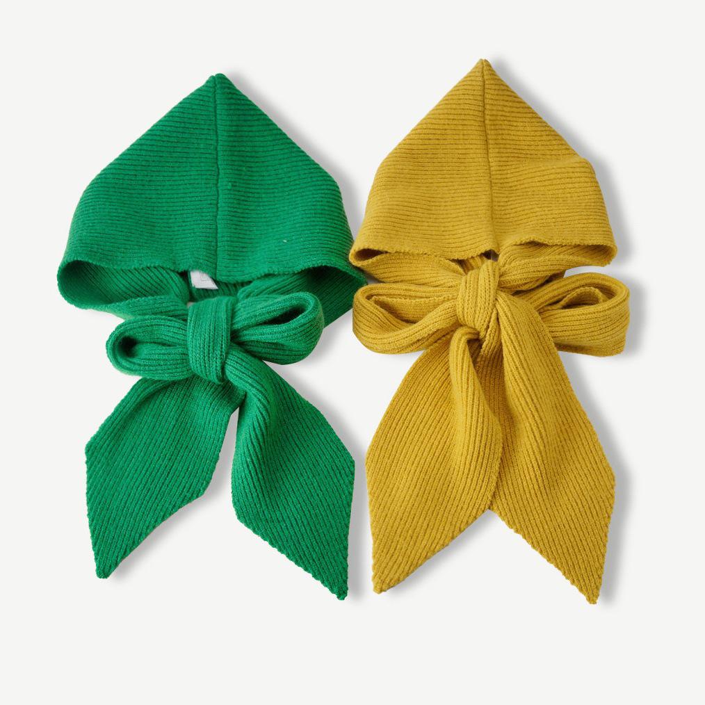 Women's Knit Wool Hooded Shawl: Solid Color, Windproof, Sun Protection, Versatile Neck Warmer for Autumn/Winter.