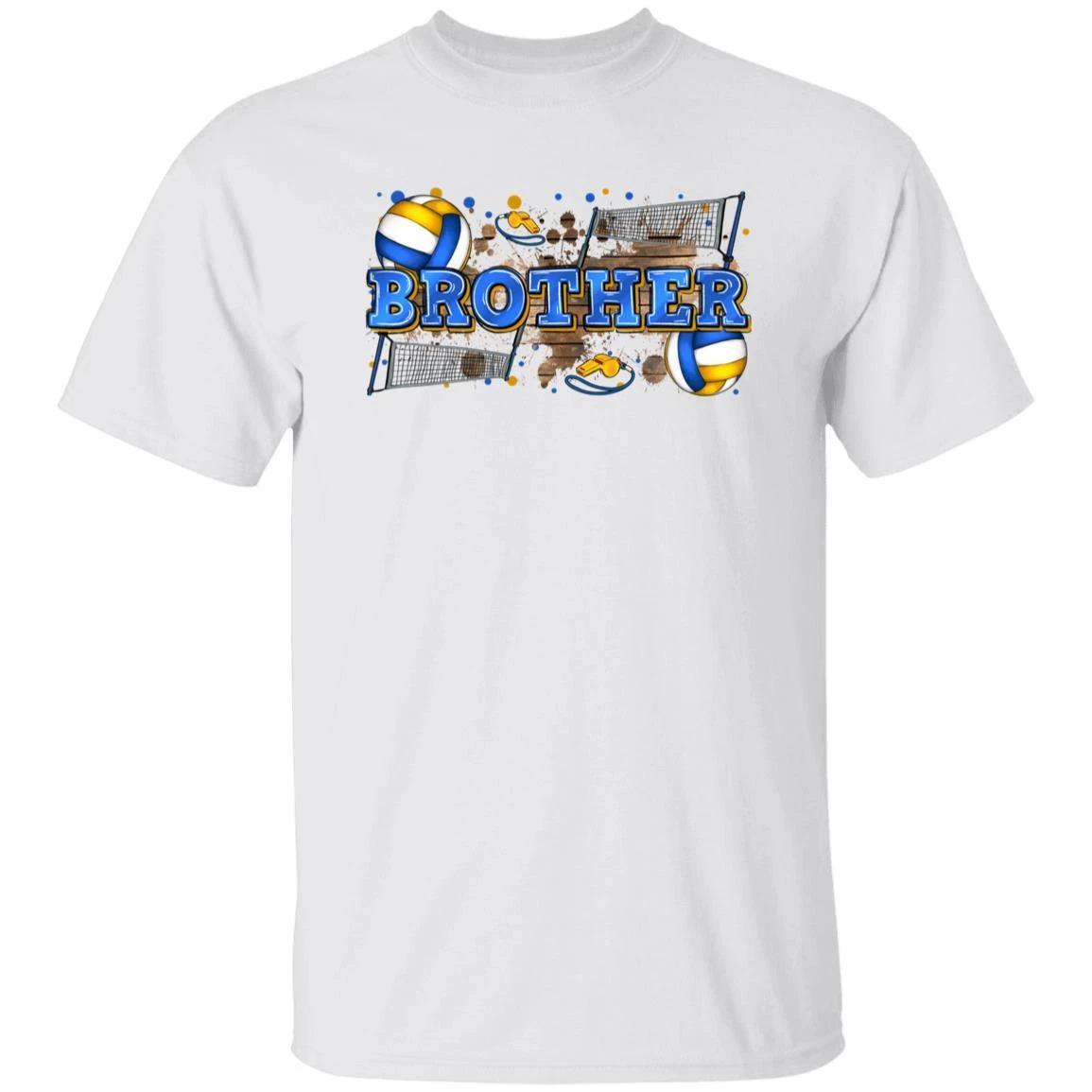 Volleyball Brother T-Shirt Volleyball player brother cheer team Unisex tee White S