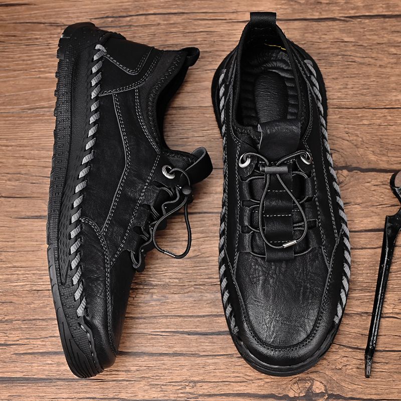 Men's Autumn Leather Sneakers Casual Leather Shoes