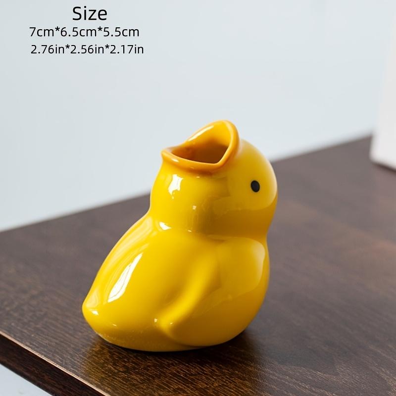 

Ceramic Duck Toothbrush Holder , Cute Bathroom Organizer with Pastel colors, Freestanding or Countertop Decoration, Bathroom Vanity