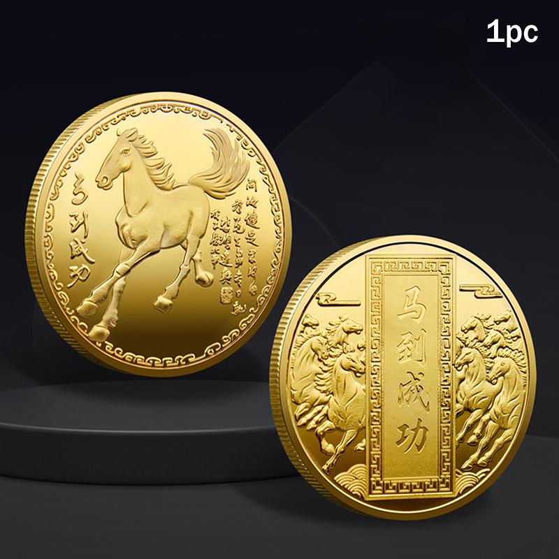 1Pc 40Mm Year Of The Horse Chinese Coins Lucky Animal Horse Commemorative Coins Metal Collection 2026 New Year Souvenir Gift