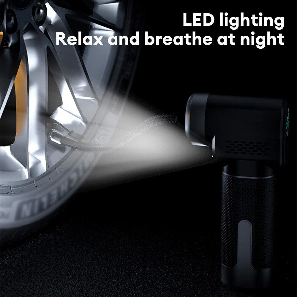 LEIBOO ruční vzduchový kompresor Bezdrátová nafukovací pumpa Přenosná vzduchová pumpa na huštění pneumatik digitální pro míčky na auta, motocykly a kola