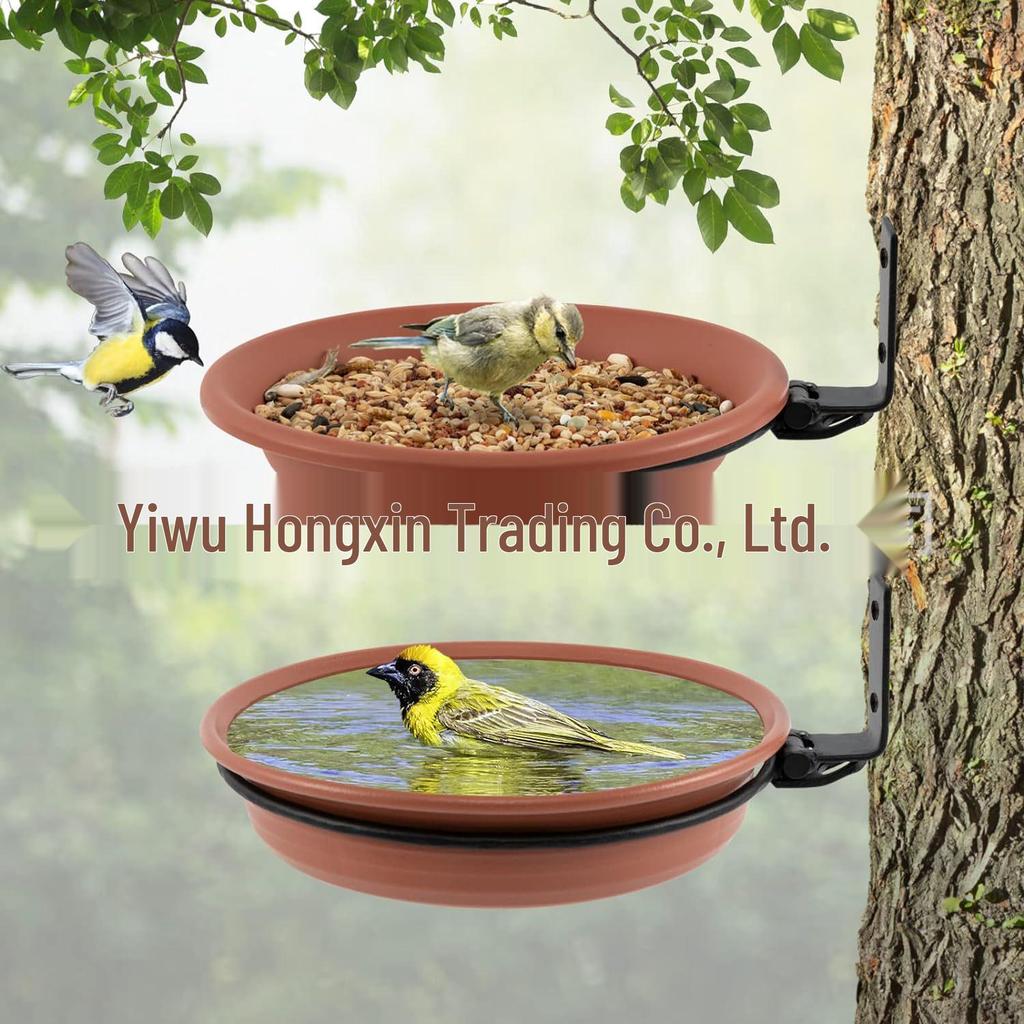 Dövme Demir Kuş Yemliği ve Kuş Banyosu Standı - Çok Fonksiyonlu Dış Mekan Bahçe Dekorasyonu.