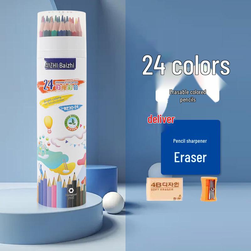 Sześciokątne Kredki Kolorowe Rozpuszczalne w Wodzie na Bazie Oleju - 12, 24, 36, 48, 72 Kolory - Zestaw do Rysowania dla Studenta