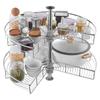28" 2patrový chromový rohová organizér ledvinového tvaru Lazy Susan pro skříňku