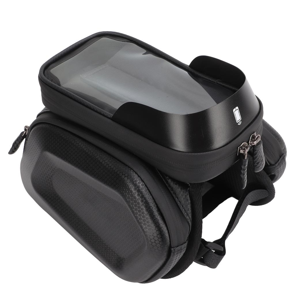 Bike Frame Bag PU Leather Waterproof Transparent Sun Visor Side Bags Stable Durable Bike Phone Bag