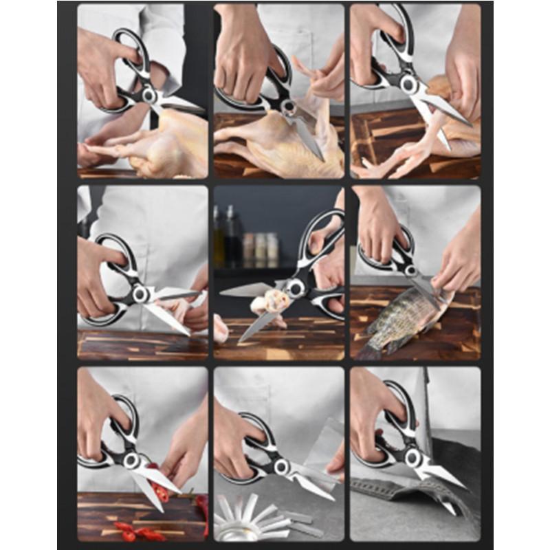 Multifunctional Kitchen Scissors Household Kill Fish Cut Vegetables Roast Broiler Bone Scissors Stainless Steel Scissors