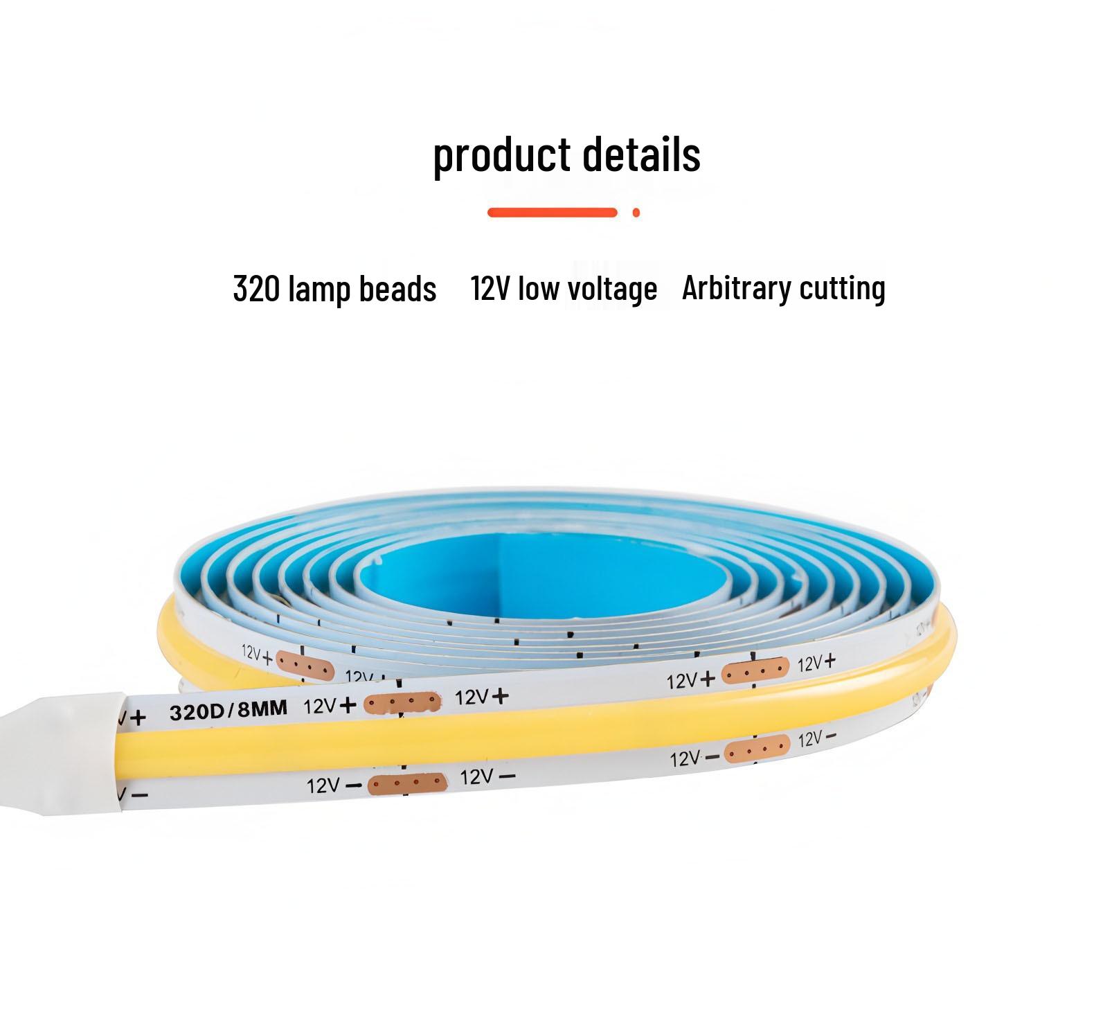 

Светодиодная лента COB с сенсорным управлением для шкафа или витрины 6400K (Cool white)