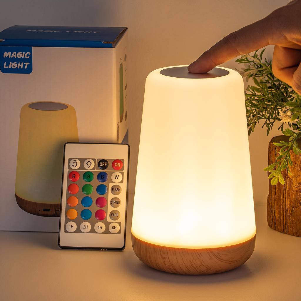 Rechargeable Bedside Lamp RGB Bedroom Touch Portable Desk LED Table Light RGB Table LED Night Lamp for Kids Gifts