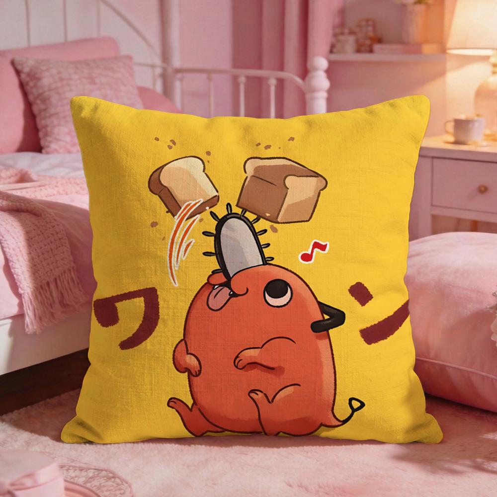 cChainsaw Manss anime Cushion Cover Premium Comfort Reversible Pillow Cove Two in One Design for Any Room  Car Interior