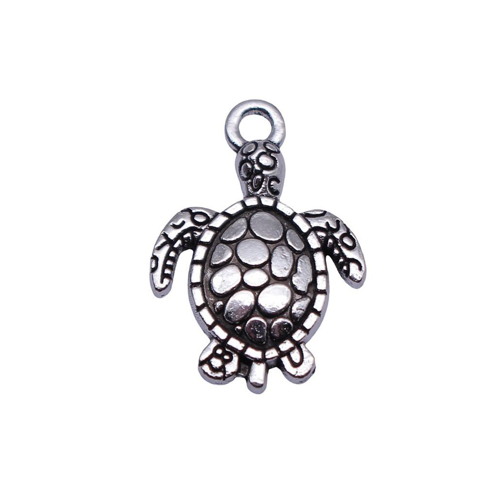 Turtle Charms Antique Bronze Silver Pendants For Animal Themed Jewelry Making