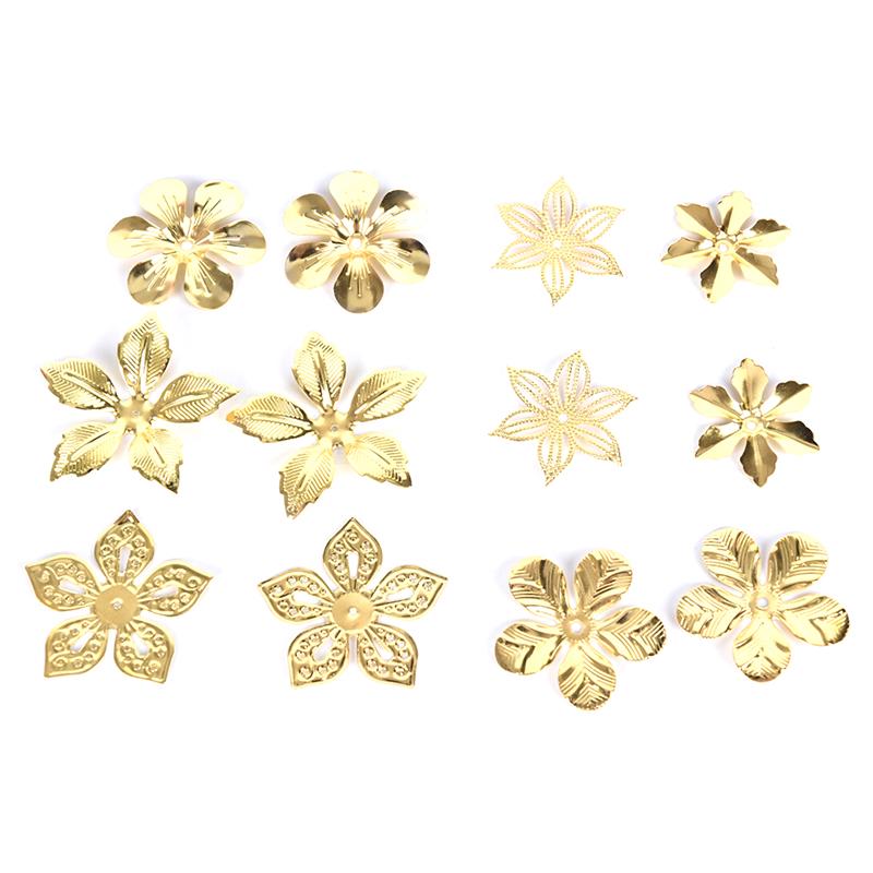 50 Teile/satz Vintage Metall Blume Filigrane Scheibe Charms Schmuck Diy Handwerk Erkenntnisse