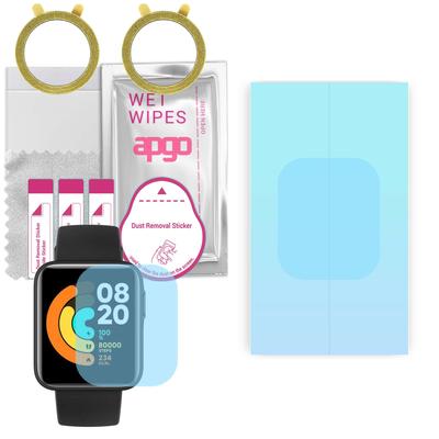 Xiaomi Mi Watch Lite için 2x apgo HD HQ FLEX Ultra Şeffaf Ekran Koruyucu, Hidrojeller Film, Esnek, Yumuşak TPU konumlandırma katmanı ile kolay kurulum