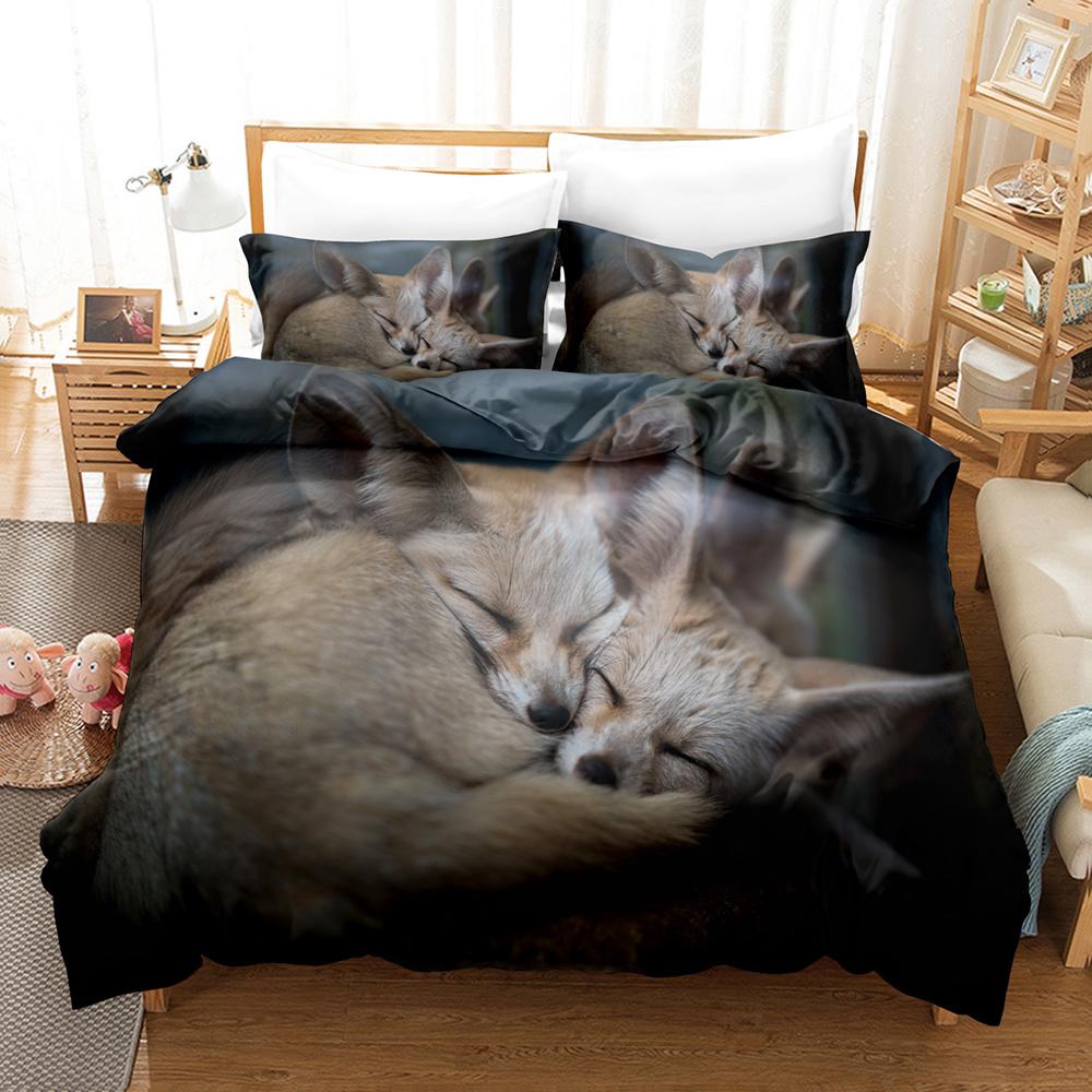 

Fennec Fox Bedding Cover Bedding Set Animal Duvet Cover Kids Cute Comforter Bed Linen Bed Set Cute And Kawaii For Adults Au Single 135x200cm