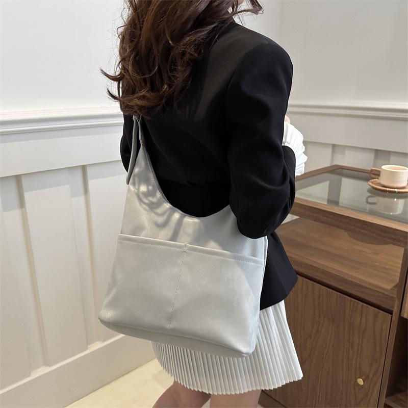 Korean Style College Bucket Bag Women's New Trendy Fashion Tote Bag Casual Large Capacity Single Shoulder Underarm Bag