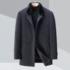 Cashmere coat men's mid-length double-sided mink fur stand-up collar down liner business middle-aged dad winter coat