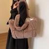 New Plush Women's Handbag, Large Capacity Shoulder Bag, Suitable for Shopping and Shopping, Winter Women's Armpit Bag