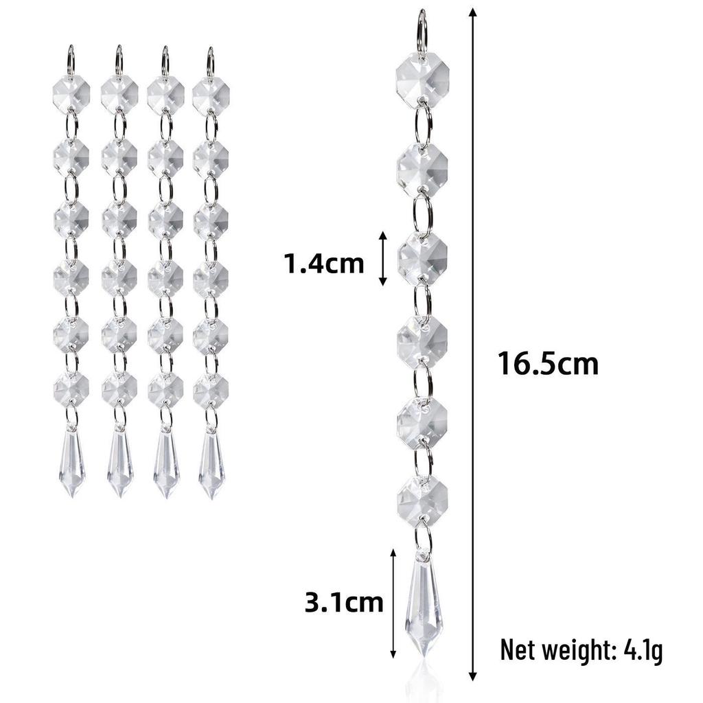 Acrylic Snowflake & Water Drop Beaded Ornaments - Christmas Tree Decoration in 12 Colors