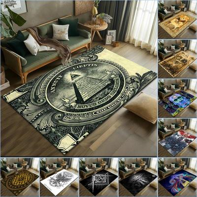 2026 New Style New World Order Illuminati Carpet Rug for Living Room Bedroom Home Sofa Decoration,Kids Play Non-slip Floor Mat