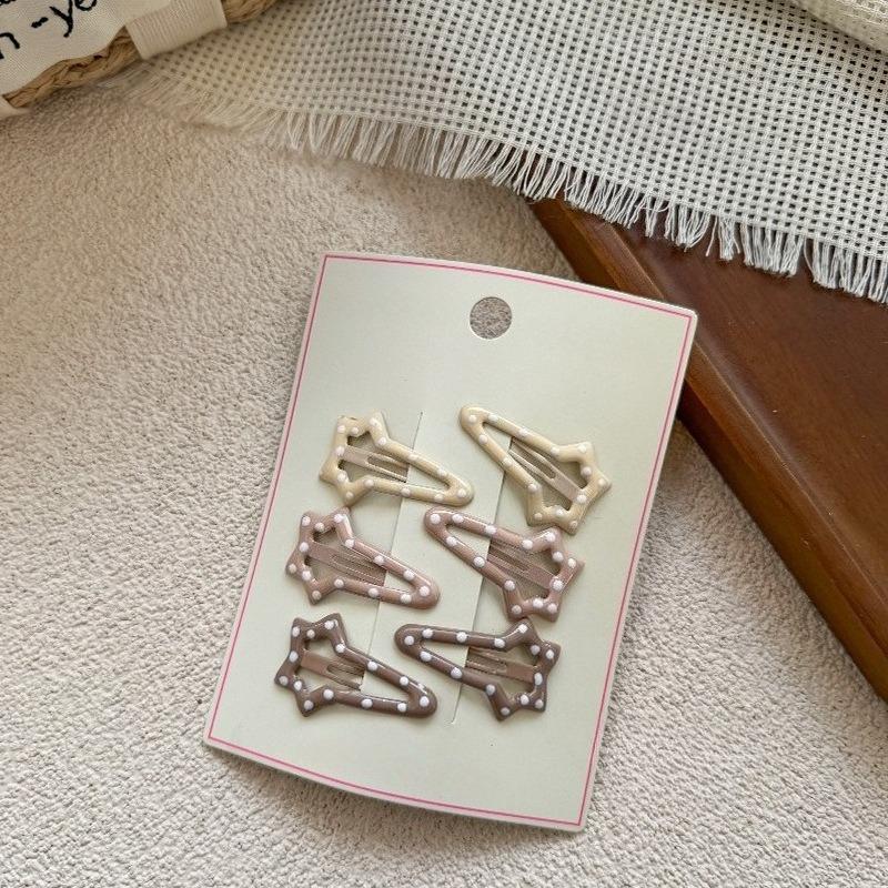 6Pcs/set Fruit Print BB Clip Baby Girls Bangs Side Clip Children's Hairpins Plaid Hair Clips Barrettes Headwear Hair Accessories