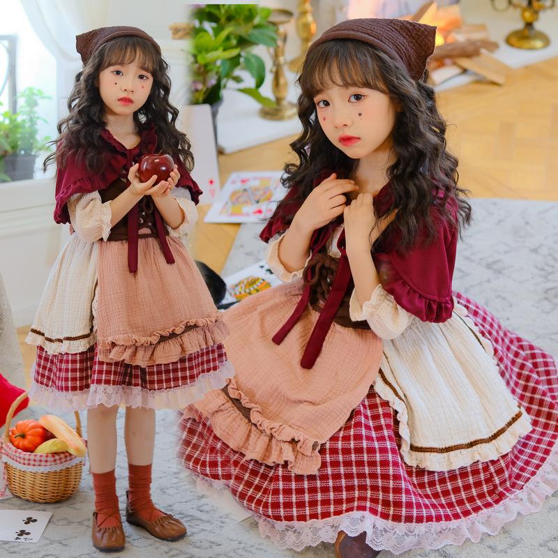 Little Red Riding Hood cape Christmas Halloween show costumes idyllic girls Cinderella children's clothing