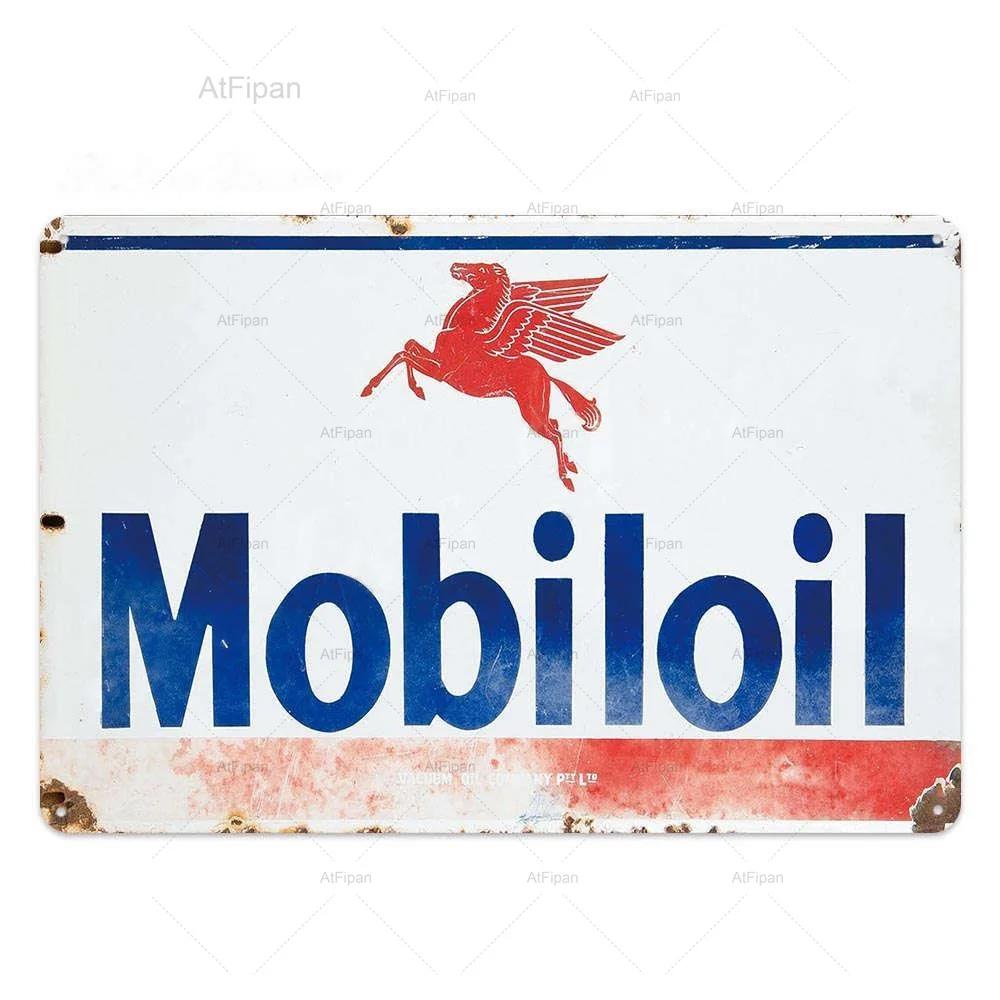

Винтажная жестяная табличка Mobil Металлическая табличка Ретро Декор гаража Бар Паб Настенное искусство Декор мужской берлоги Домашний декор Постеры Отпечатки 20x30cm（7.8x11.8inch）