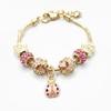 18K Gold-Plated Alloy Bracelet for Women - Charming Gold Flower Crystal Zircon Punk Valentine's Day Gift