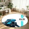 George Russell Printed Round Crystal Velvet Rug Soft Non Slip Floor Carpet For Bedroom Holiday Gift