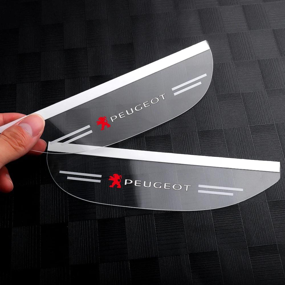 

Car Sticker 2025 Hot 2PCS PVC Transparent Car Rearview Mirror Rain Brow Sun Visor Rain Shield For Peugeot 207 3008 206 208 308 3