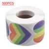 500 For Rainbow Heart Stickers for Celebrations Festivals Parties 3 8cm Roll of 500 for Crafts and Decorations