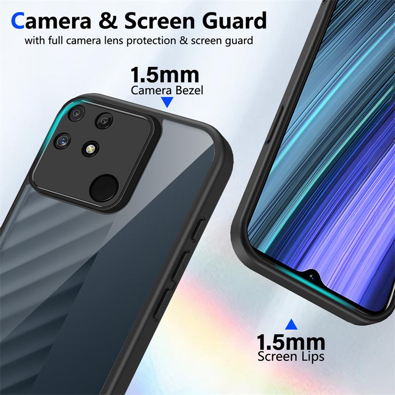 Realme Narzo 50A 4G RMX3430 Case Shockproof Silicone Bumper Clear Back Hard Cover Matte Phone Case for Realme Narzo 50A 4G