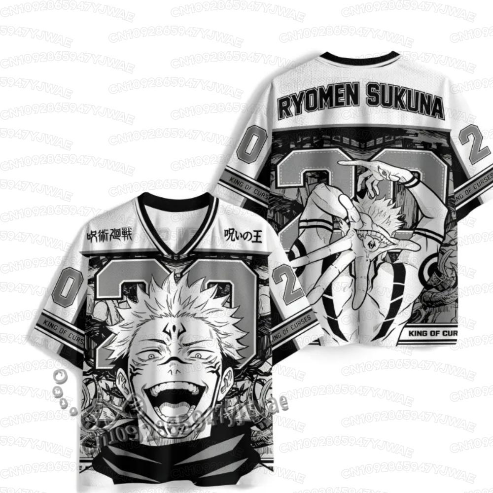 Summer Men's Women's Gojo Jujutsu Kaisen Jersey Hot Anime Fans Short Sleeve Tee Casual T-shirt Unisex Tops Y2K Jersey Tops