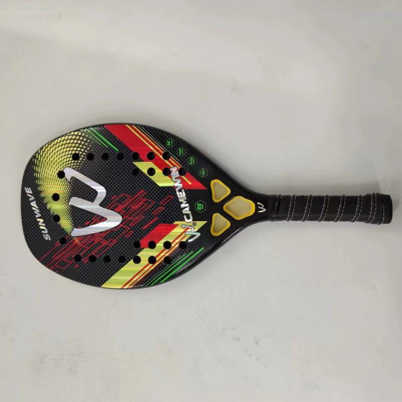 Carbon Fiber Beach Tennis Racket 3K Frame Lightweight Amateur Advanced Players Outdoor Sports