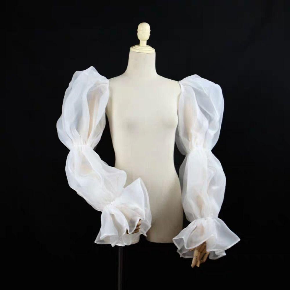 Elegant Bride Detachable Sleeves Bowknot Fairy Sleeves Fashion Puff Wedding Arm Sleeves Women Lady