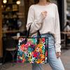 Colorful Graffiti Leopard Tote Bag Casual Portable Handbag for Daily Use
