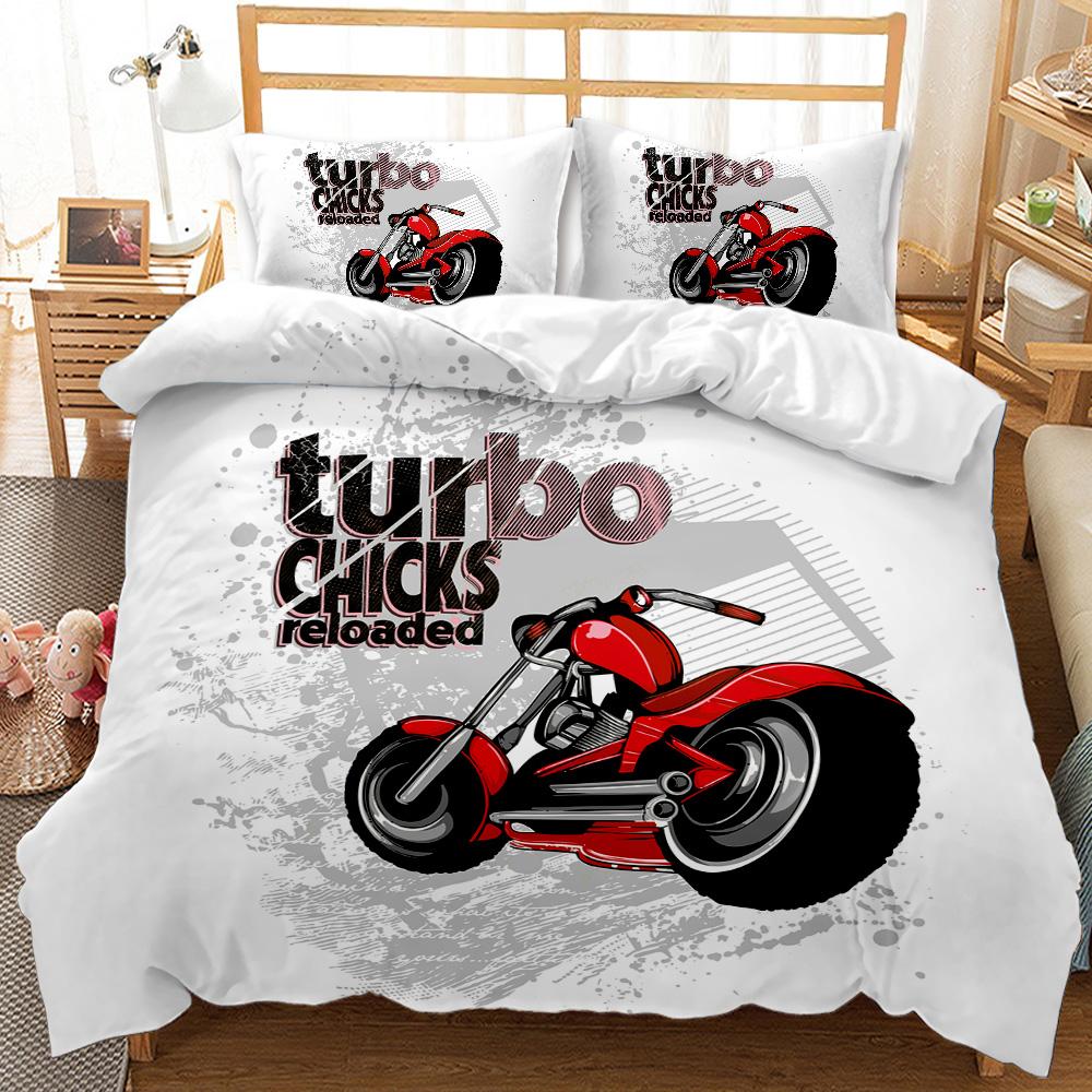 Motocross Rider Bedding Set Extreme Sports Duvet Cover For Kids Children Teens Motorcycle Comforter Cover Dirt Bike Duvet Cover