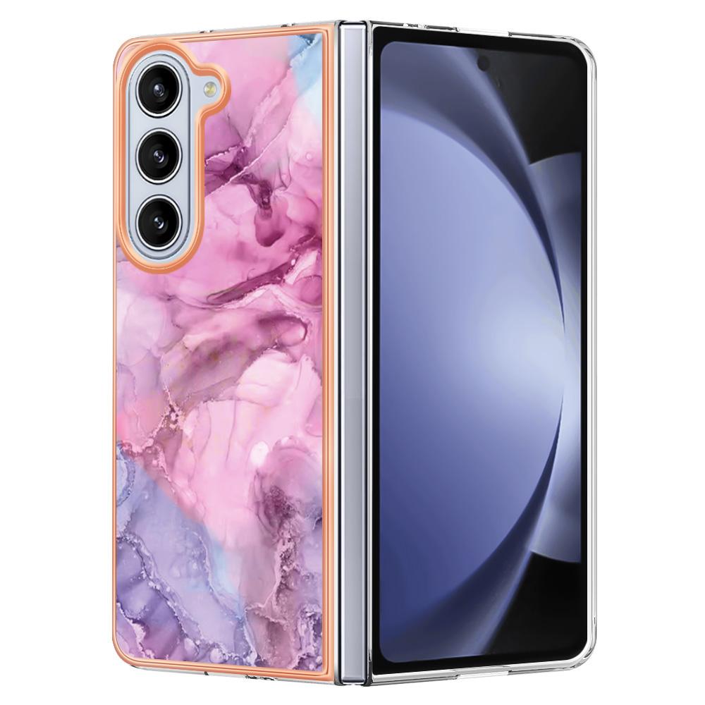 YB IMD Series-16 Style-E For Samsung Galaxy Z Fold5 5G TPU Case 2.0mm TPU Marble Pattern Cover