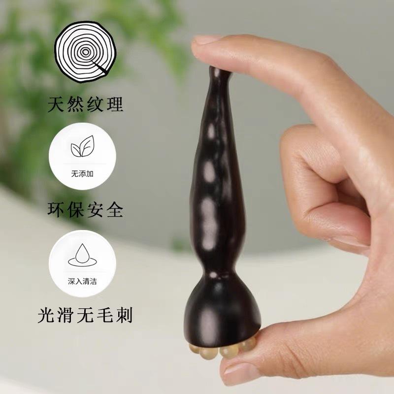 Green Sandalwood Horns Lotus Pod Massager, Eye Points, Suzaku Three-pecking Massage, Dredging Meridians, Purple Light Sandalwood Pinch Stick