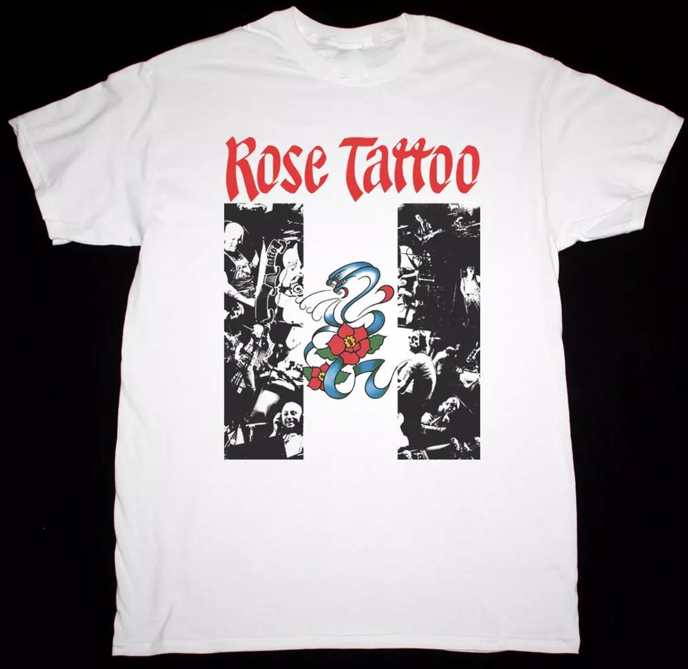 

ROSE TATTOO 1978 ROCK N ROLL WHITE Full Size S-5XL Unisex T-Shirt L