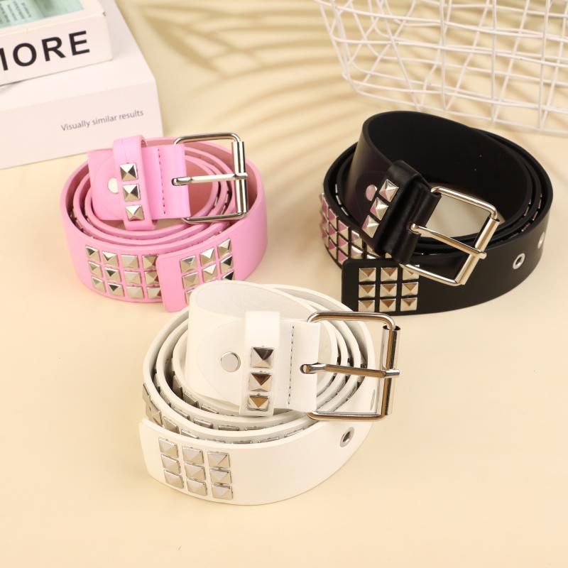 Buckle Belt Metal Vintage Men Women Belt Pu Leather Waistband Jeans Pants Decorative Belt