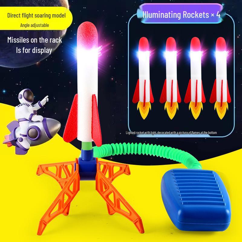 Kids' Pedal-Powered Sky Rocket Launcher Educational Toy