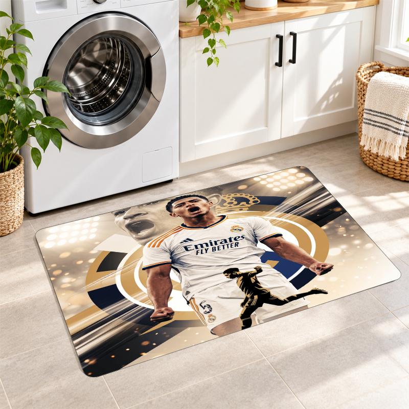 Flannel Kitchen Mat Jude Bellingham Soft Area Rug Non Slip Floor Carpet Home Decoration