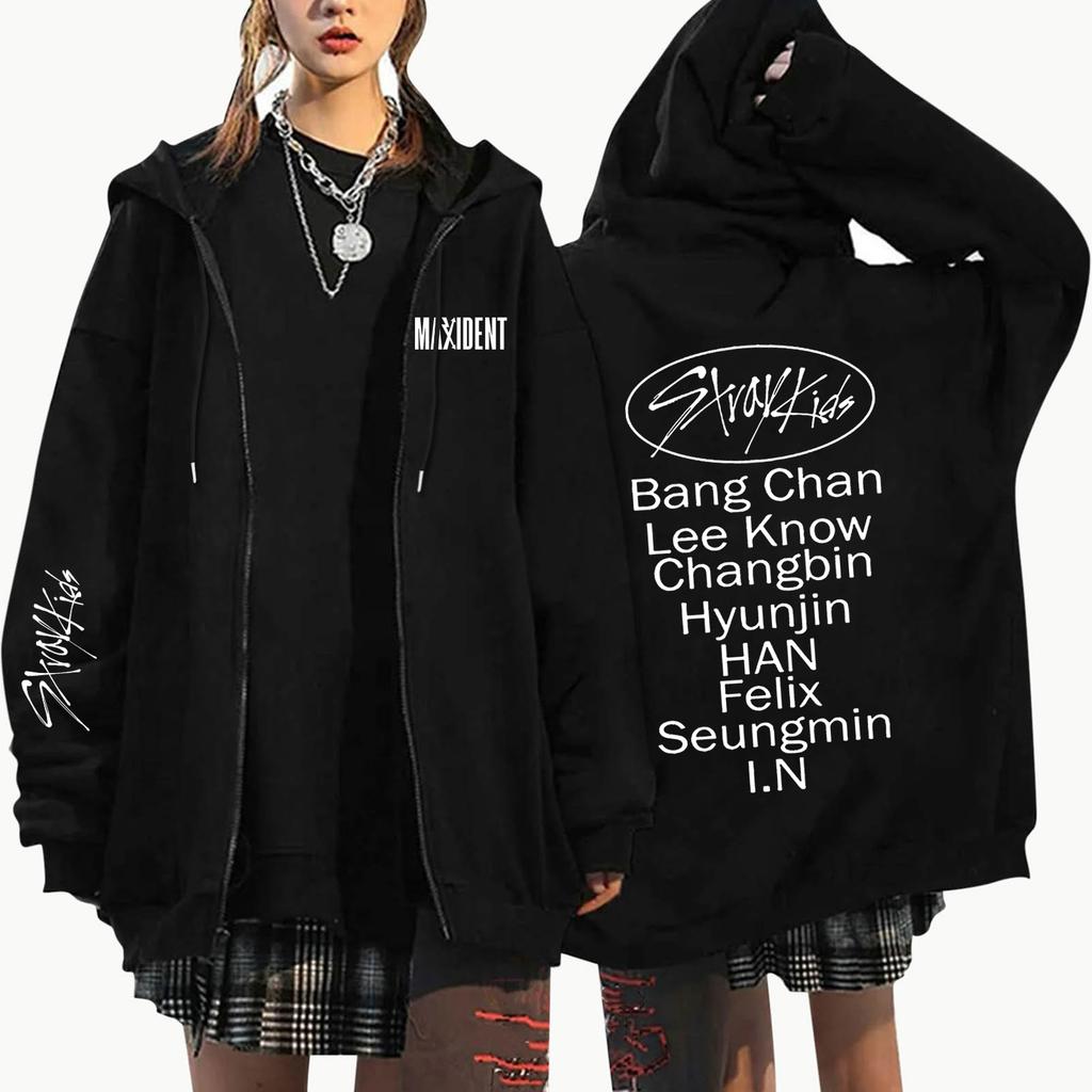 Women's Zip Up Hoodies Teen Girls Letter Printing Sweatshirt Clothing Casual Drawstring Jacket With Pockets
