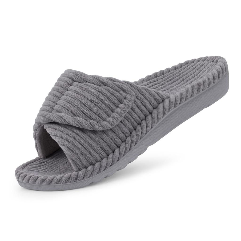 Fashion Crestar Orthopedic House Slippers For Women Fashion Spring Open Toe Corduroy Slides With Arch Support Female Soft Bedroom Shoes