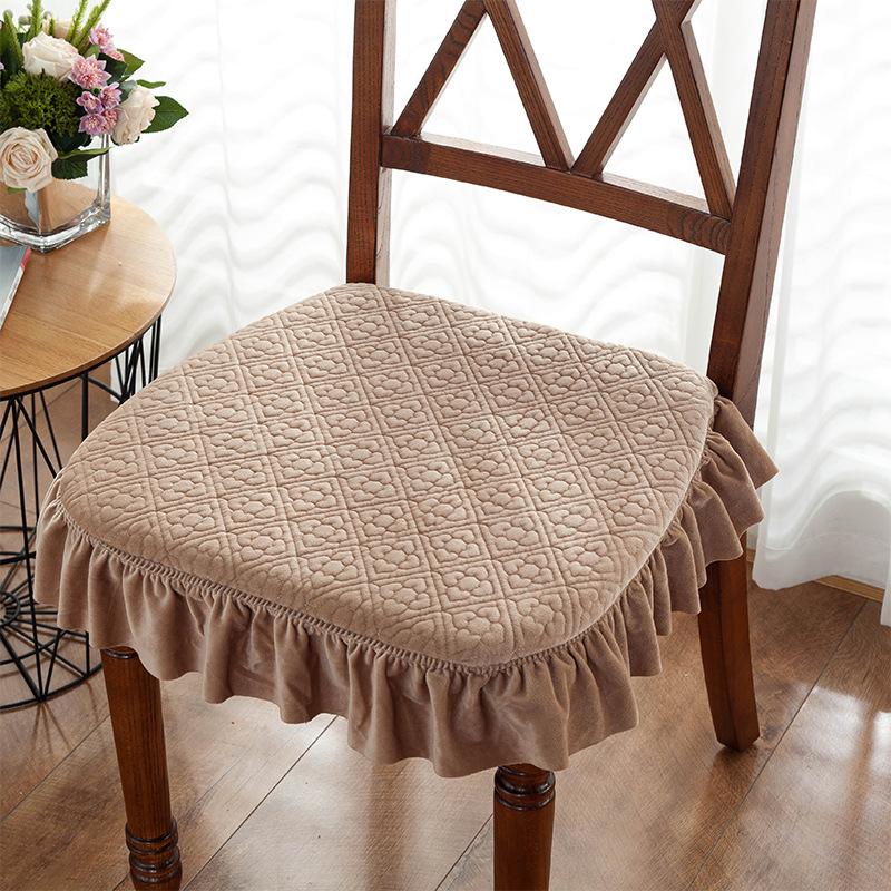 

Простая подушка для обеденного стула Подушка для стула Подушка для офиса и студентов с ремнями Нескользящая подушка для компьютерного стула Подушка для ресторанного стула 45*43 cm хаки