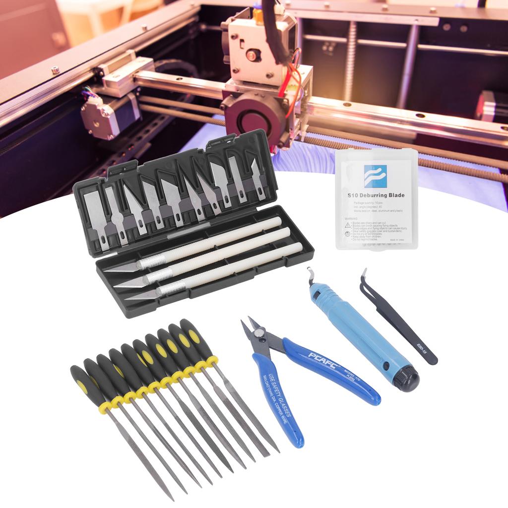 3D Printer Tool Kit Model Carving Knife Trimming File Tools Set for Cleaning Grinding 3D Printer Cleaning Tool 3D Printing Tool