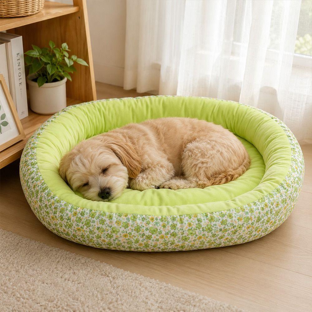 All Season Dog Bed Puppy Sofa Cat Bed Flower-printed Indoor Cat House for Dogs Sleeping