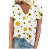 vintage women bee print t shirt short sleeve v neck tops comfortable t-shirts